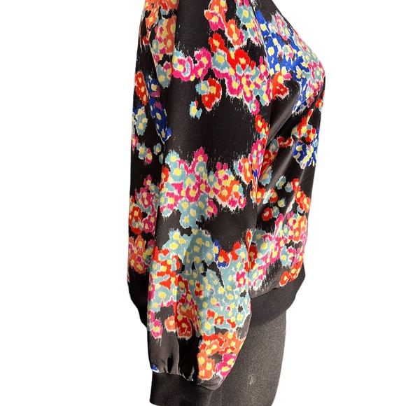 Jason Wu black bomber jacket with floral print. Size M. Pockets. Lined. - Picture 5 of 16